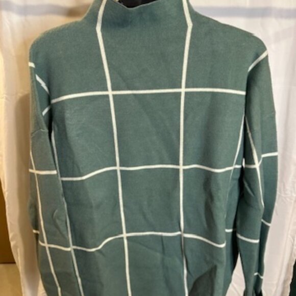 Cynthia Rowley Windowpane Mock Neck Sweater – Size M - Picture 1 of 3